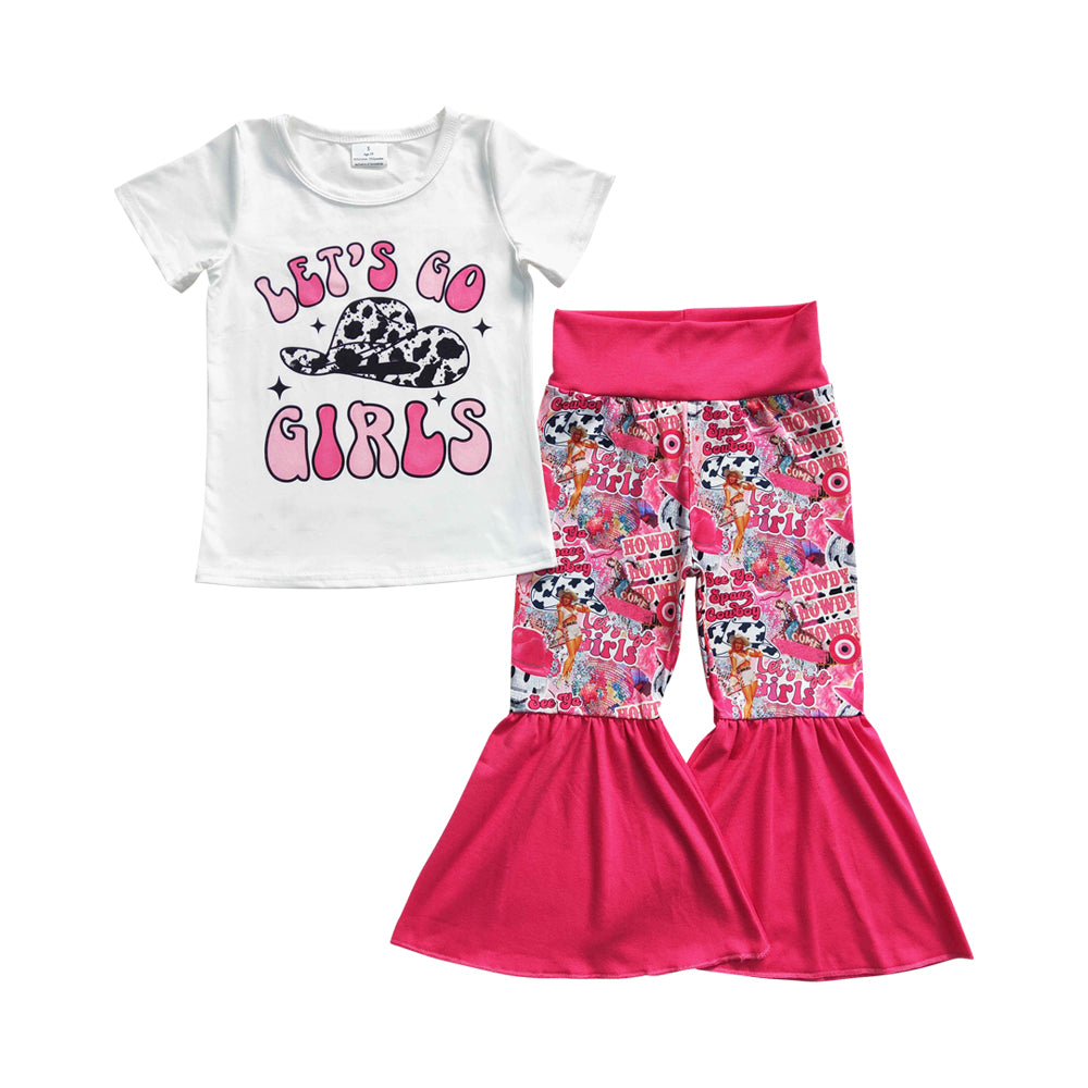 Baby Girls Let's Go Girls Western Bell Pants Clothes Sets