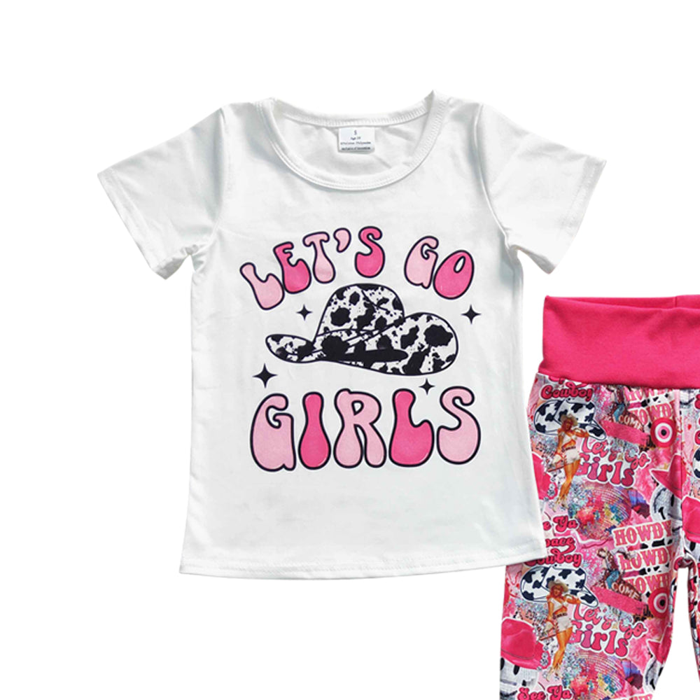 Baby Girls Let's Go Girls Western Bell Pants Clothes Sets