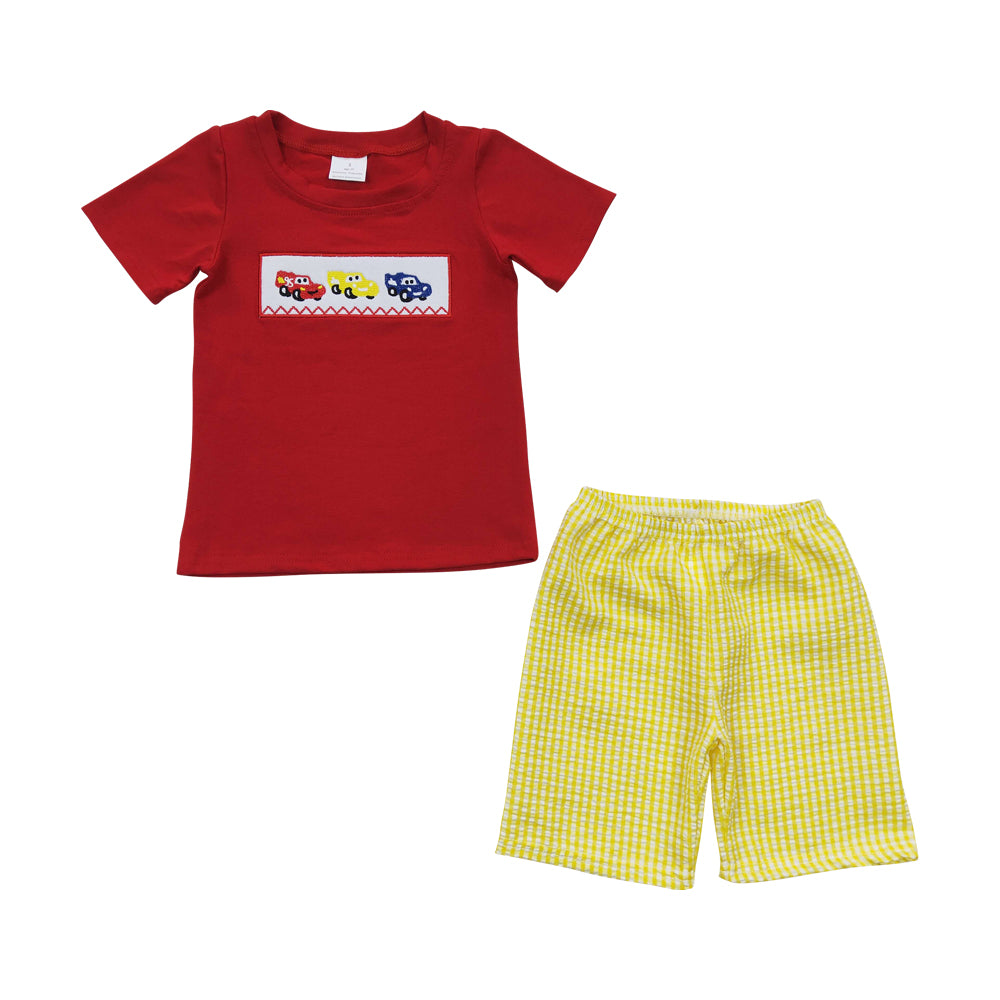 Baby Boys Car Red Summer Shorts Clothes Sets