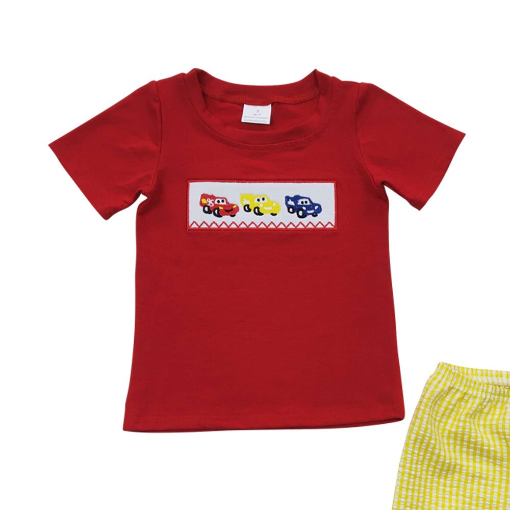 Baby Boys Car Red Summer Shorts Clothes Sets