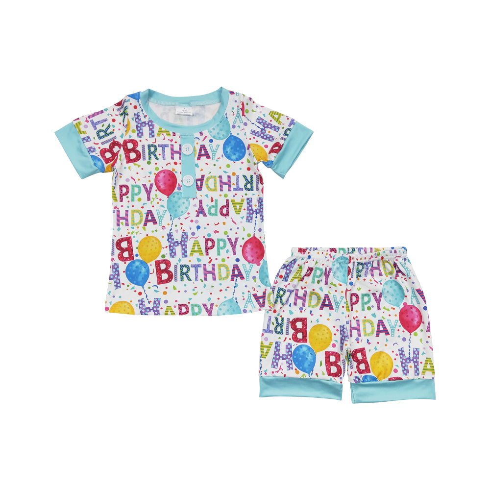 Baby Boys Summer Birthday Parthy Pajamas Shorts Sets