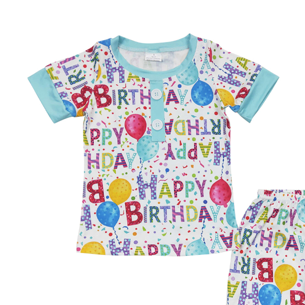 Baby Boys Summer Birthday Parthy Pajamas Shorts Sets