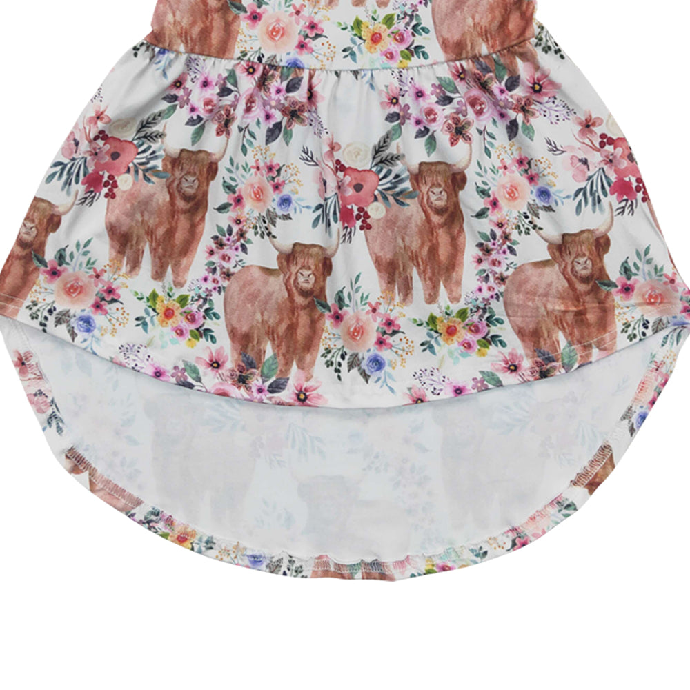 Baby Girls Highland Cow Hi-low Tops