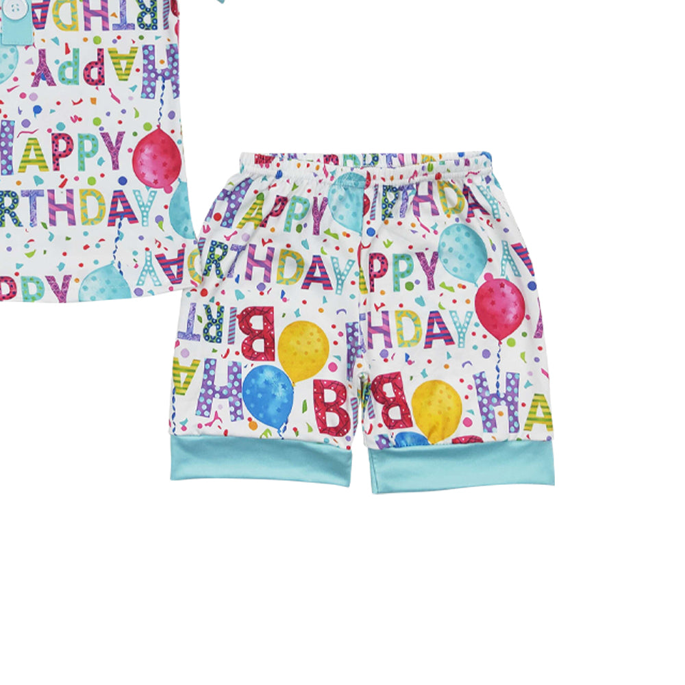 Baby Boys Summer Birthday Parthy Pajamas Shorts Sets