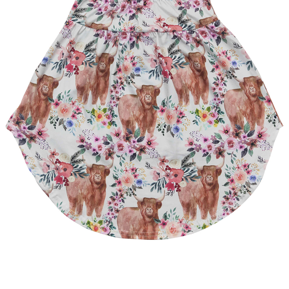 Baby Girls Highland Cow Hi-low Tops