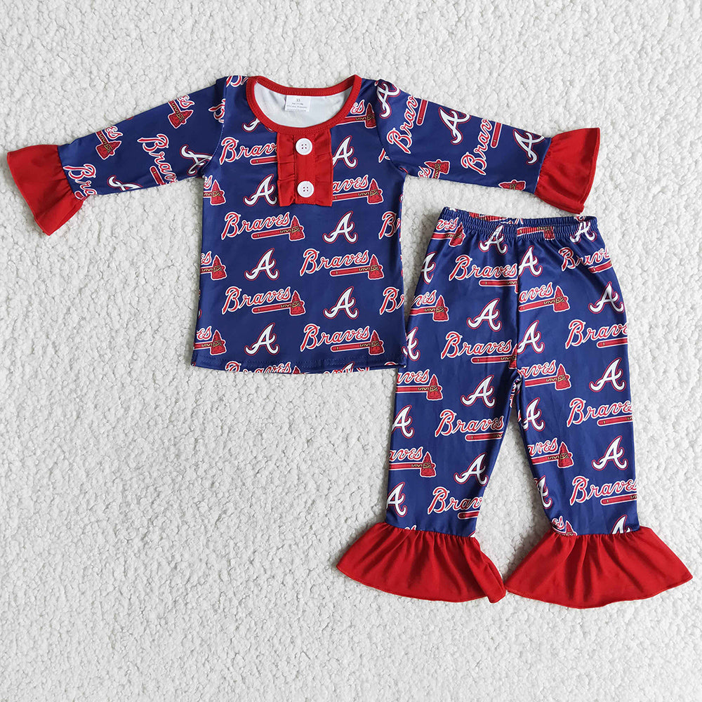 Baby girls team design pajamas outfits clothing sets