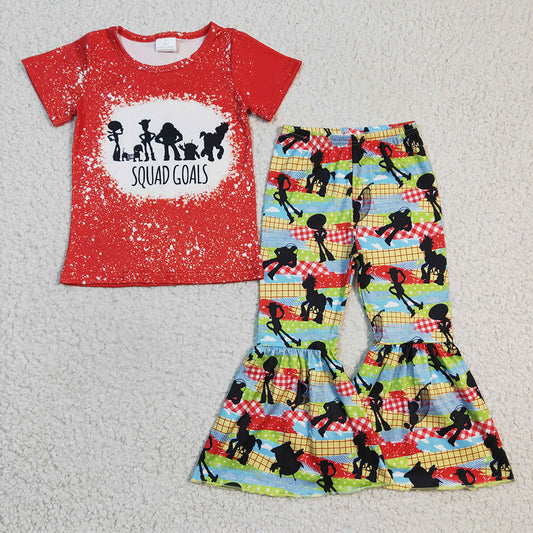 Baby Girls Cartoon Red Bell Pants sets