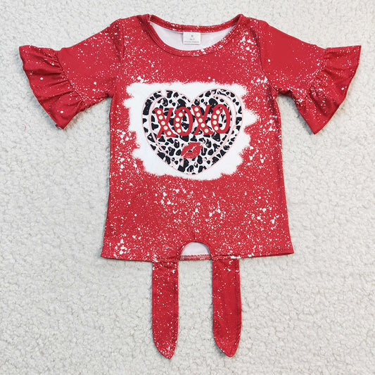 Baby Girls Valentines Red Leopard Hearts shirts tops