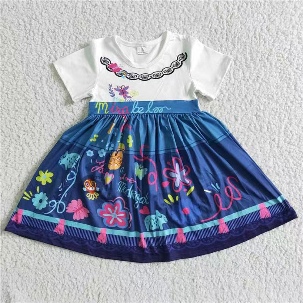 Baby girls princess magic design short sleeve dresses