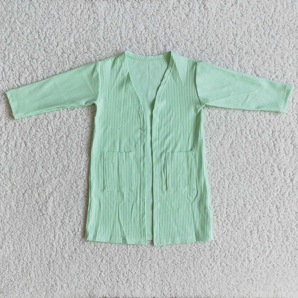 Baby Girls pocket spring Long Sleeve Cardigan 3-green