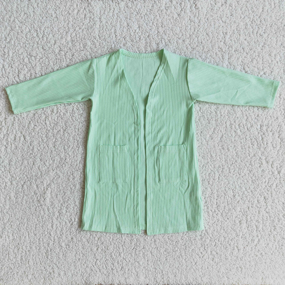 Baby girls solid color cardigan3-green