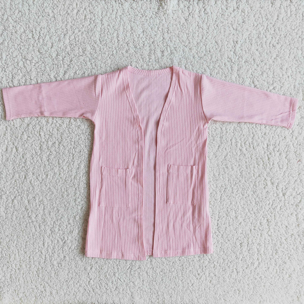 Baby Girls pocket spring Long Sleeve Cardigan 5-pink
