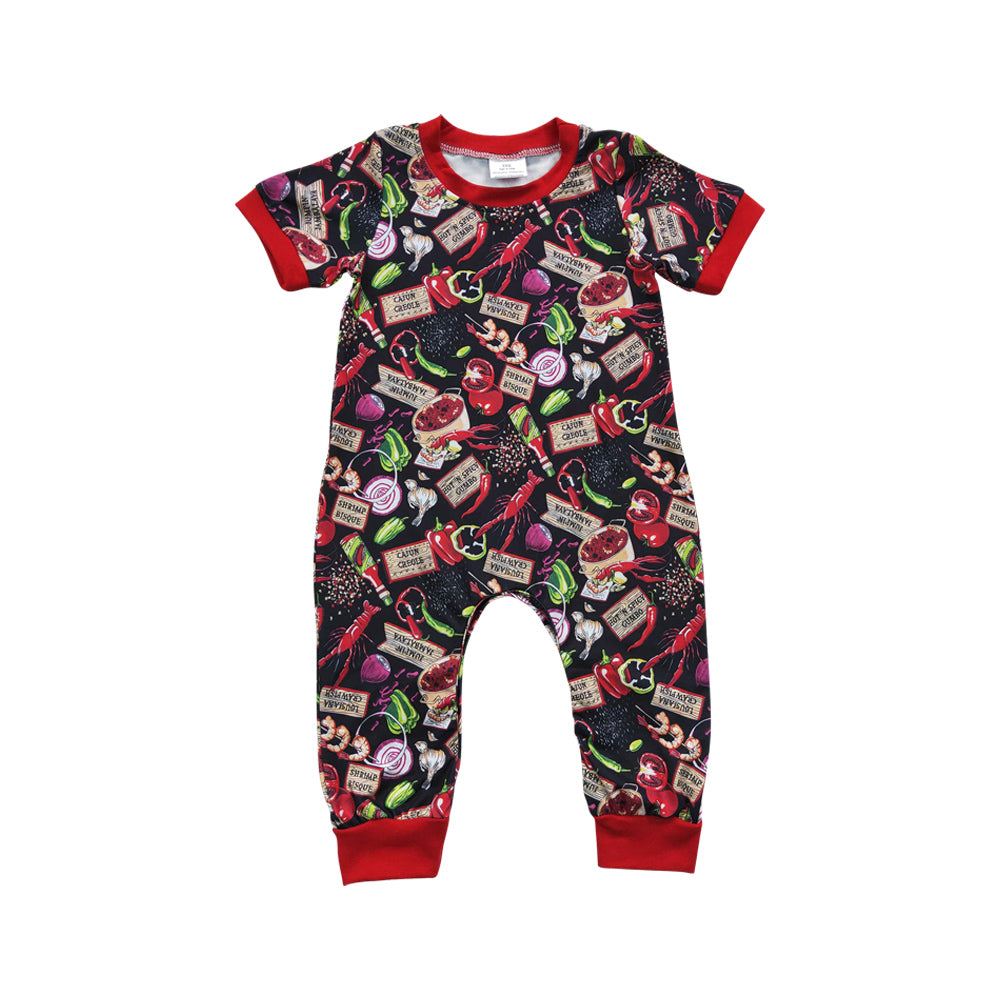 Baby Boys Lobster Short Sleeve Rompers