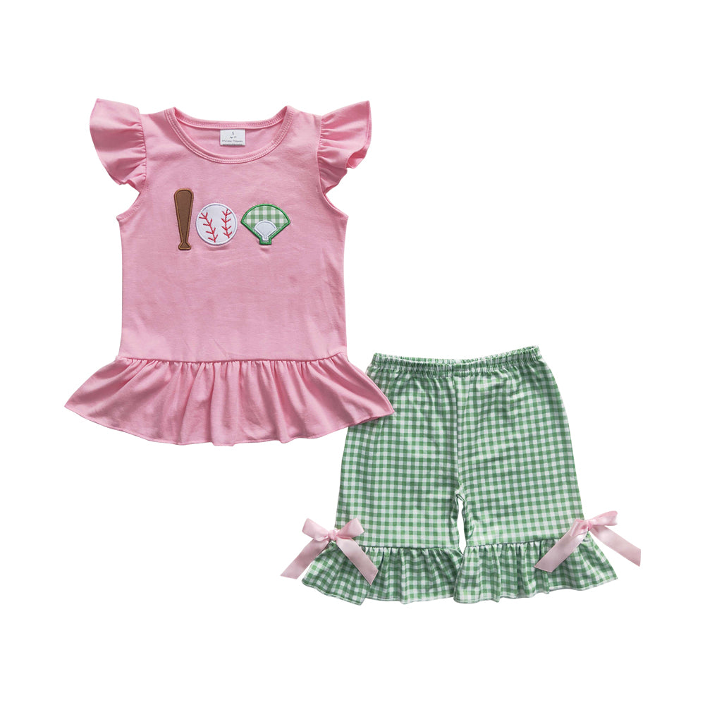 Baby Girls Baseball Summer Shorts Sets