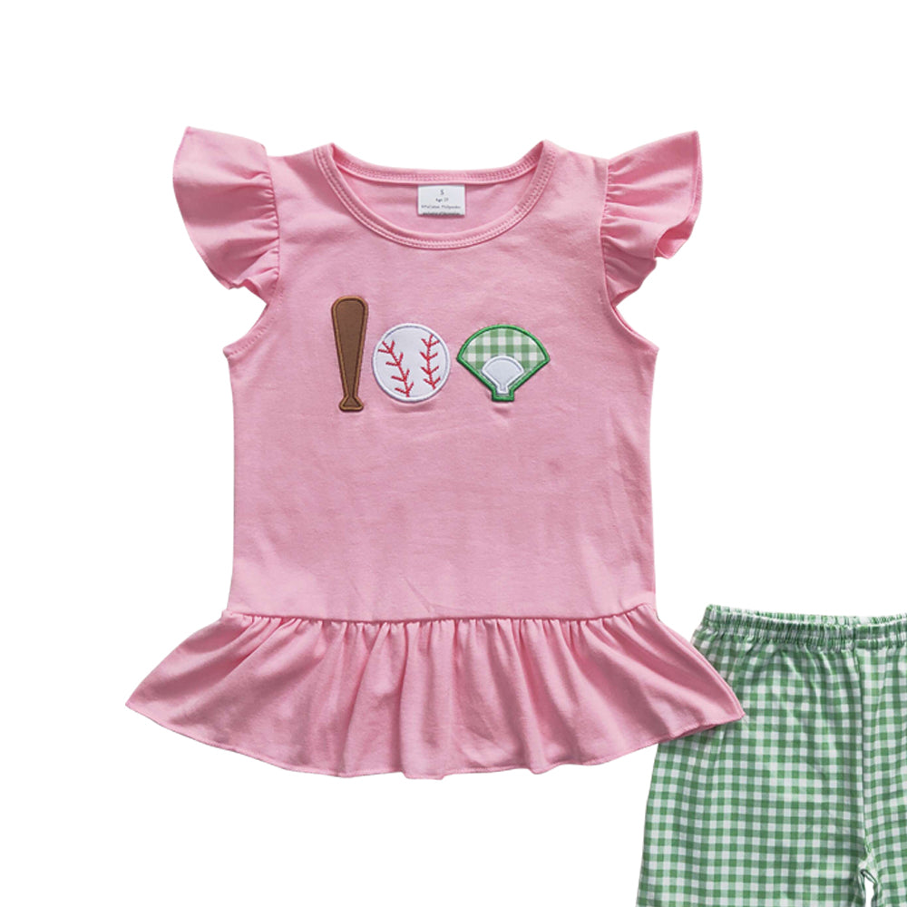 Baby Girls Baseball Summer Shorts Sets