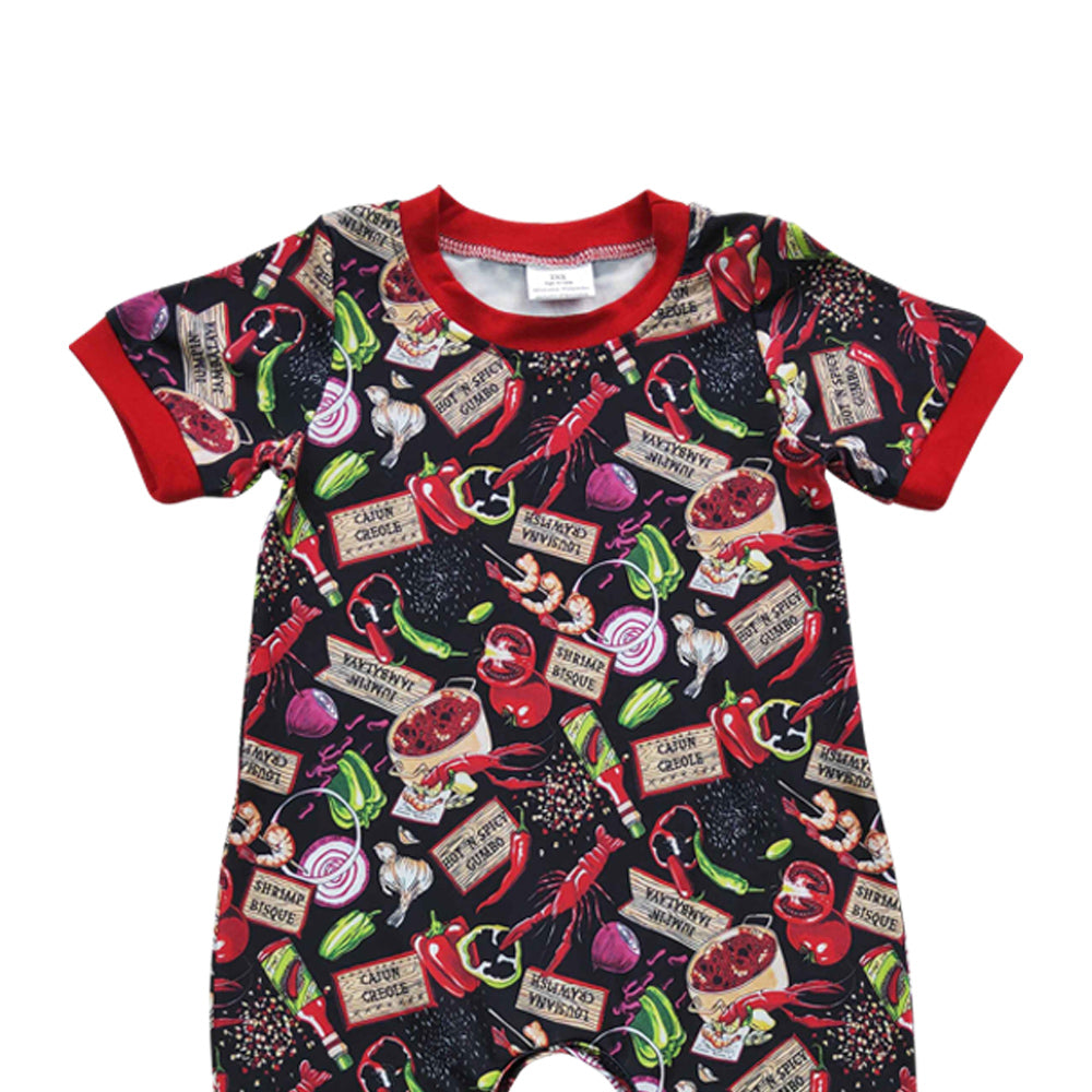 Baby Boys Lobster Short Sleeve Rompers