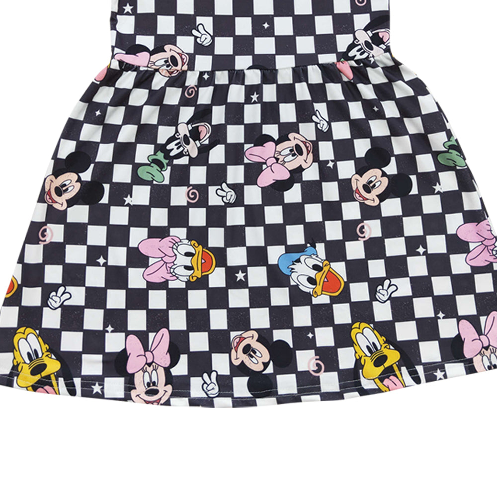 Baby Girls Black Cartoon Knee Length Dresses