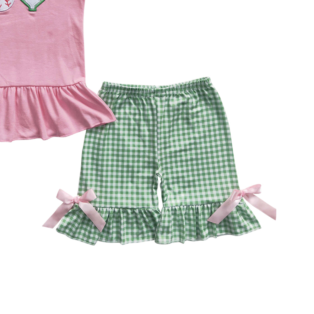 Baby Girls Baseball Summer Shorts Sets