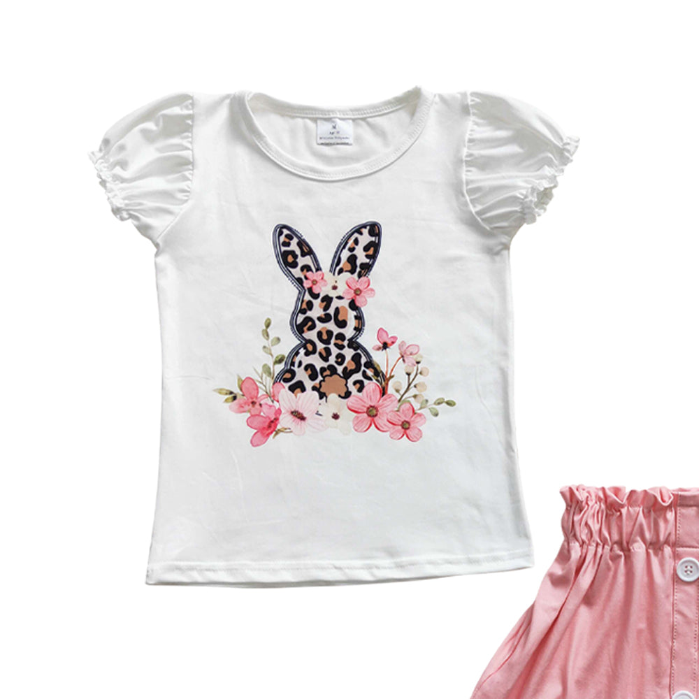 Baby Girls Easter Bunny top Pink Skirt Clothes Sets