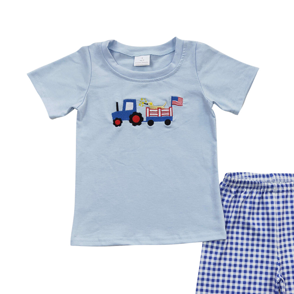 Baby Boys 4th Of July Dog Shorts Clothes Sets