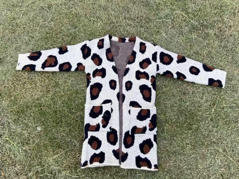 Baby girls leopard pocket cardigan sweaters