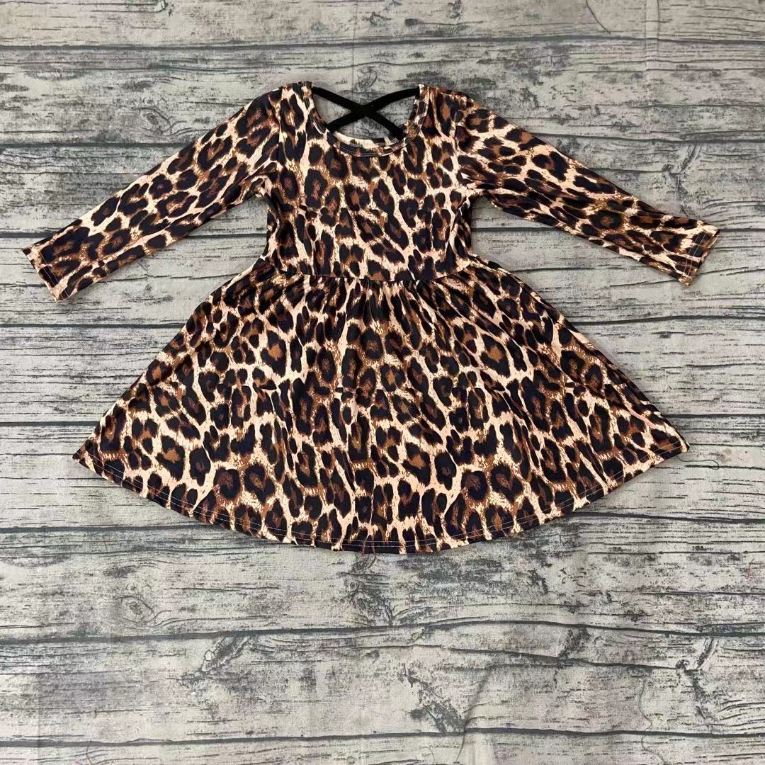 Leopard knee length dresses