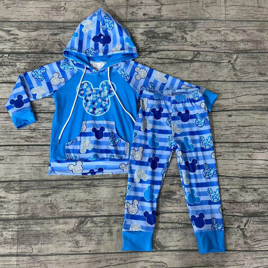 Boys hoodie blue pants sets