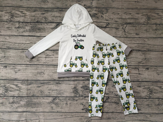 Boys hoodie white pants sets