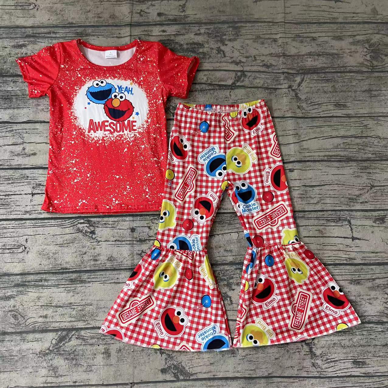 Baby girls red cartoon bell sets