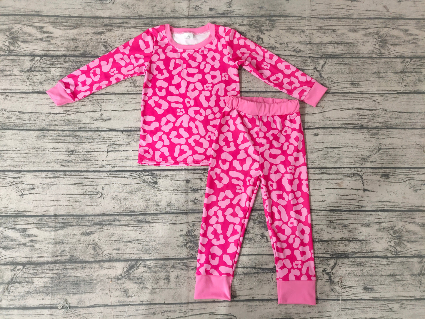 Baby Girls pink Valentines pajamas sets 2