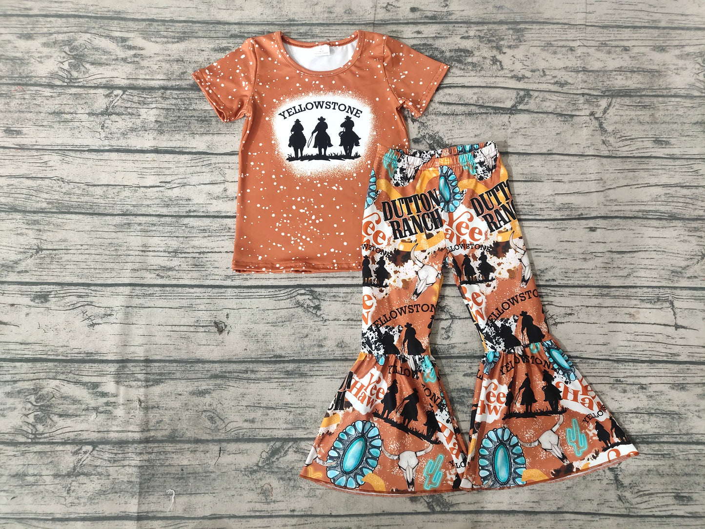 Baby Girls western horse bell pants clothing sets