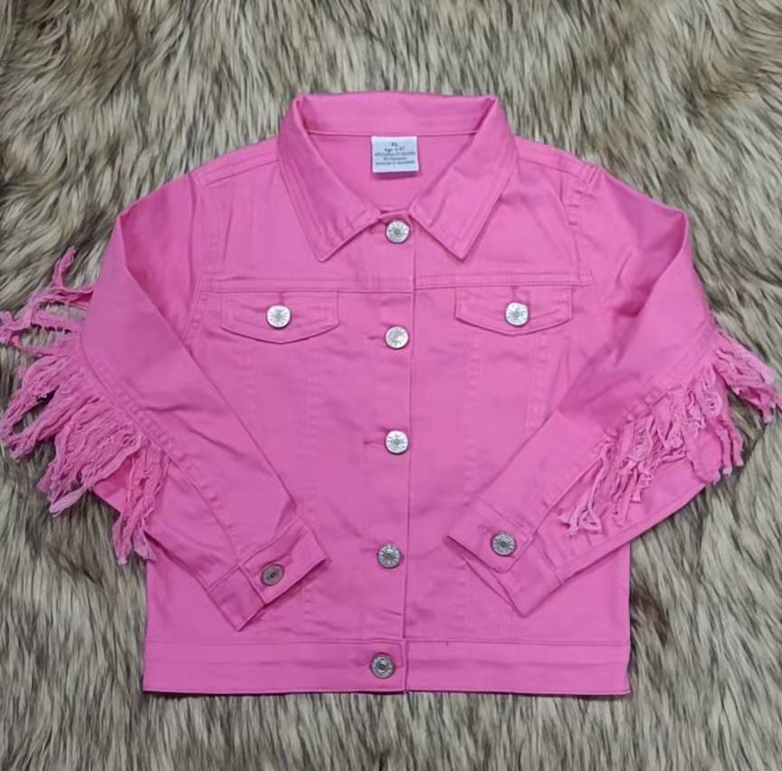 Baby girls hotpink tassel blue denim jackets