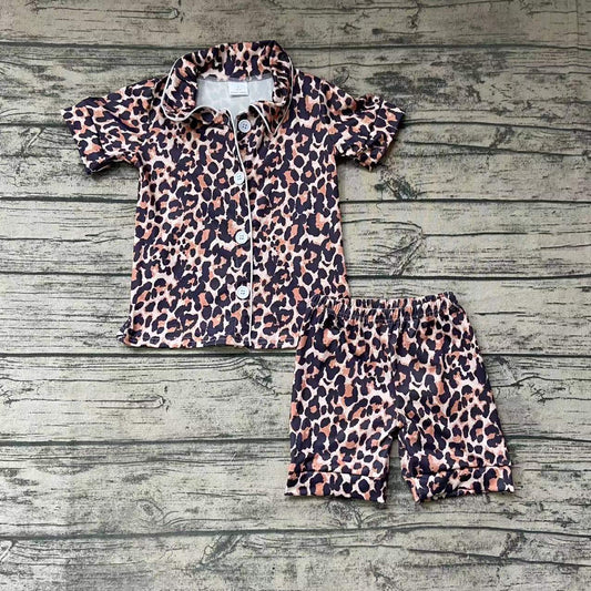 Baby girls leopard summer pajamas