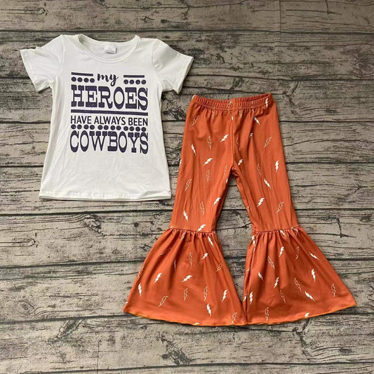 Baby Girls Heros cowboys bell pants clothing western outfits sets
