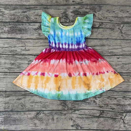 Baby girls rainbow tie dye dresses