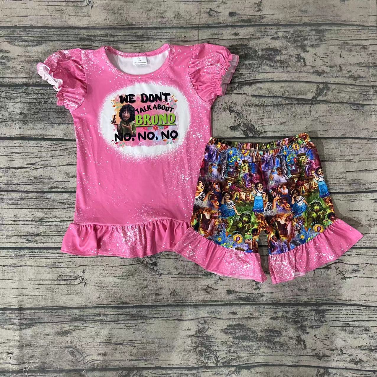 Baby girls cartoon movie pink summer shorts sets