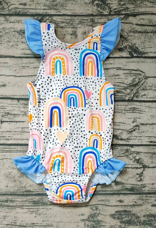 Baby Girls rainbow one piece swimsuits