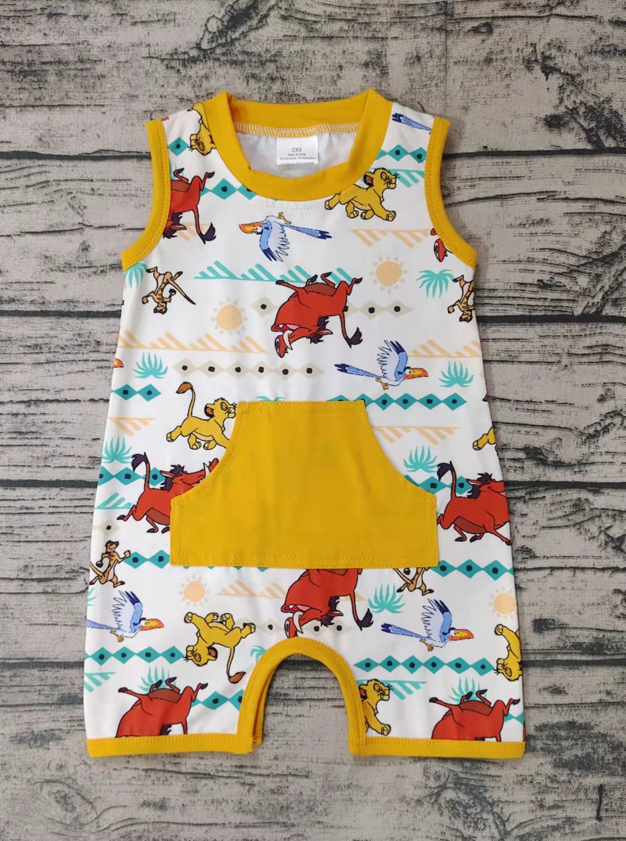 Baby boys summer lion rompers