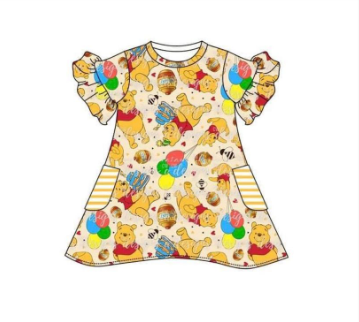 Baby girls bear cartoon dresses