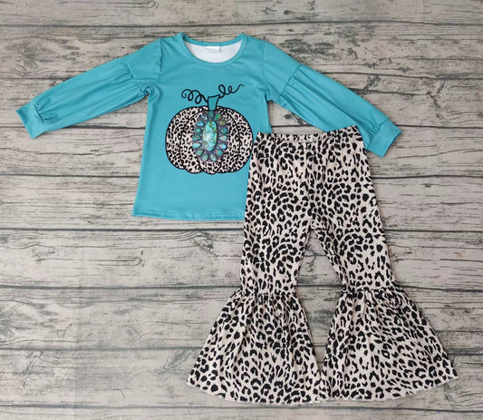 Baby girls fall pumpkin leopard pants clothes