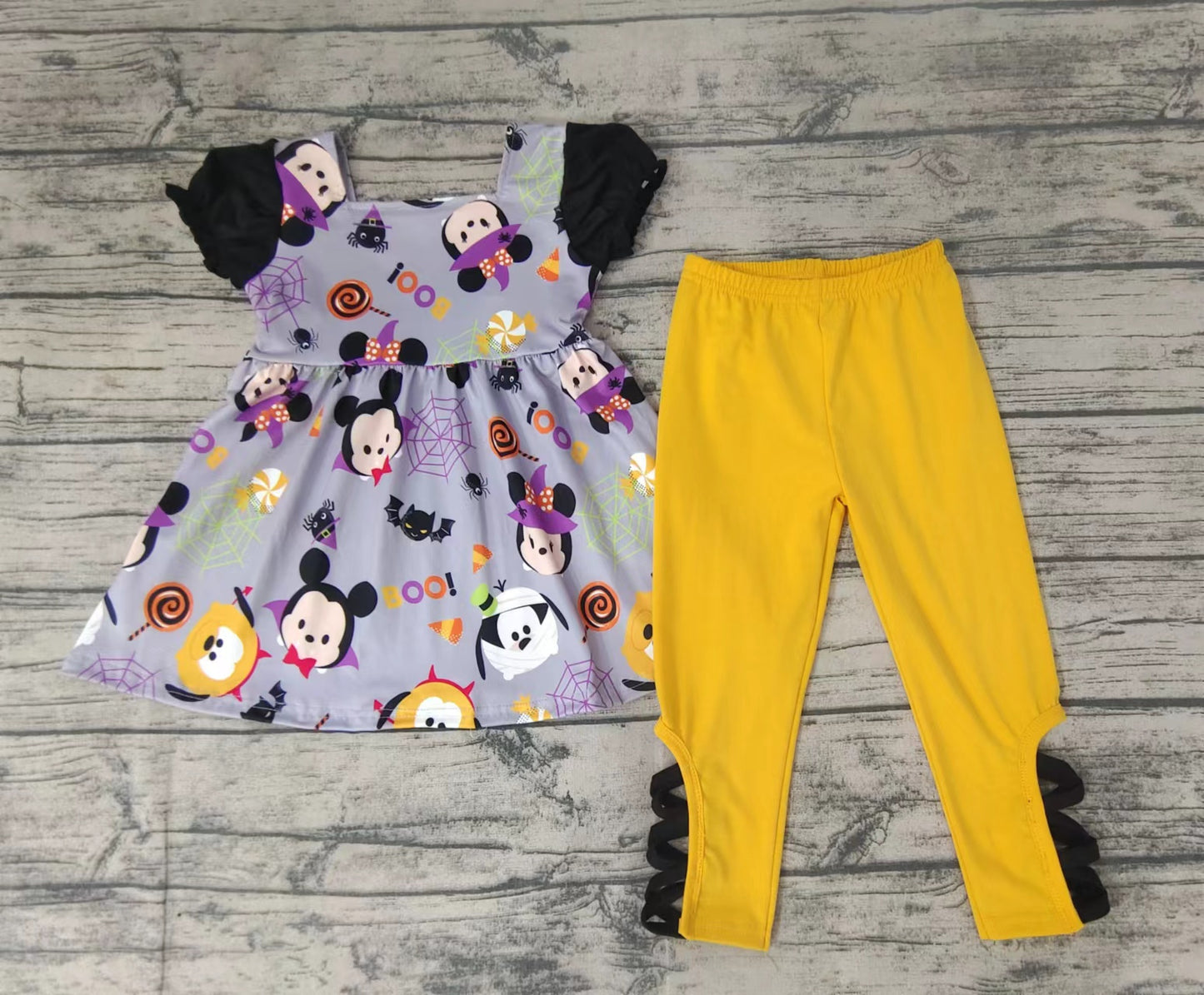 Baby girls Halloween cartoon cross legging clothes sets
