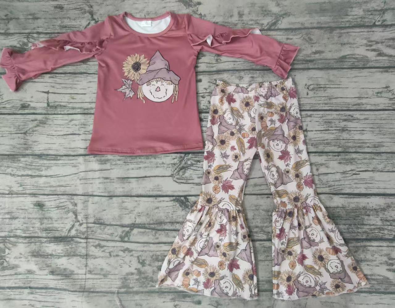 Baby girls Cartoon fall scarecrow pants clothes sets