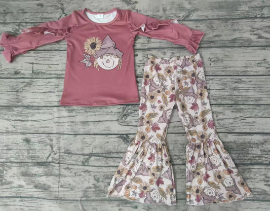 Baby girls Cartoon fall scarecrow pants clothes sets