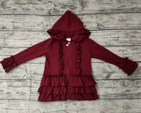 Baby girls ruffle rust jackets cardigans