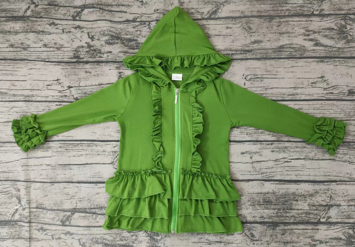 Baby girls ruffle olive green jackets cardigans