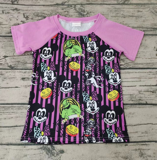 Baby kids Short Sleeve Halloween purple shirts