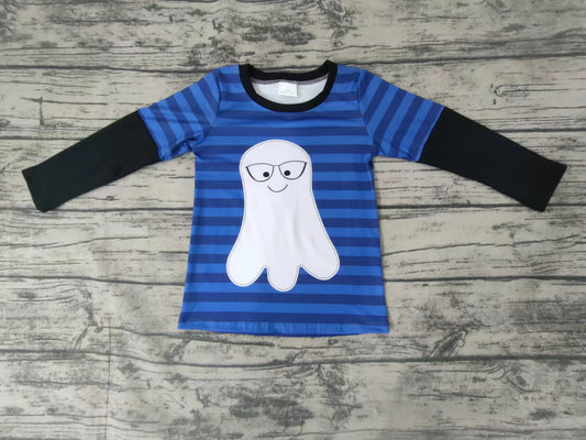 Baby kids long sleeve Halloween stripe ghost shirts