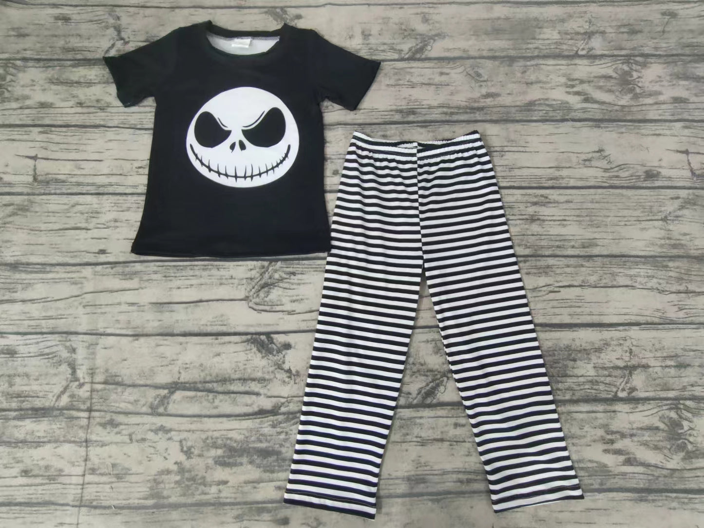 baby boys Halloween face black pants clothes sets