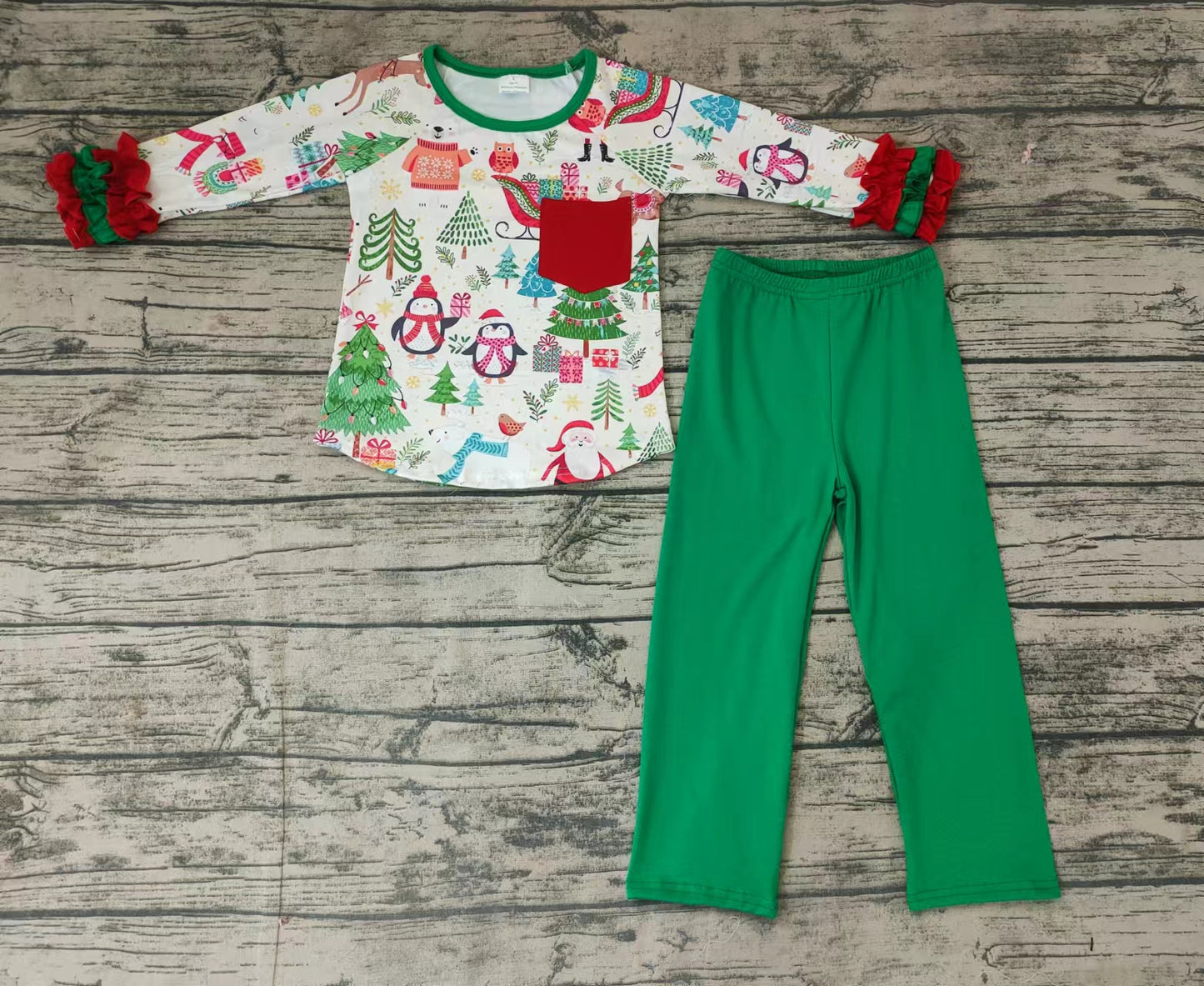 baby girls Christmas penguin legging sets