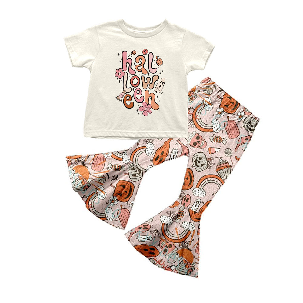 Baby Girls Halloween floral fall bell pants sets
